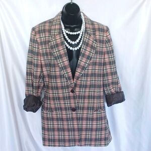 VTG Requirements Wool Blend Grey & Pink Blazer, size 12